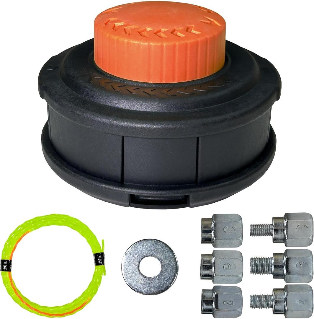 Universal Weed Eater Head, Speed Feed Trimmer Head String Trimmer Head Weed Wacker Head Replacement for Echo, Ego, Dewalt, Stihl, Husqvarna Trimmer Weed Eater, with 14FT/0.095 Trimmer Line (Orange&Black)