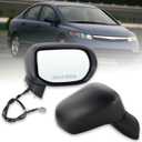 Right Passenger Side Mirror For 2006 2007 2008 2009 2010 2011 HONDA CIVIC with Power Glass Manual Folding Non-Heated Match to Black Replace#76200SNEA01 HO1321221(3 Pins) (R-3Pins)