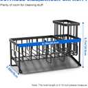 Vanwood Sponge Holder for Kitchen Sink with Self Tray, Sink Caddy Cocina Organzier with Brush Holder, Dish Sponge Caddy for Kitchen Organizers Storage Essentials (Mattle Black, 8.20"3.54"5.50")