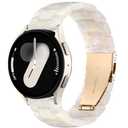 Lerobo Resin Band Compatible with Samsung Watch Bands 7 6 5 4 40mm 44mm for Women Men Galaxy Watch 4 6 Classic 42mm 46mm 43mm 47mm Galaxy 5 Pro 45mm Active 2 40mm 42mm, 20mm Watch Band Cream White