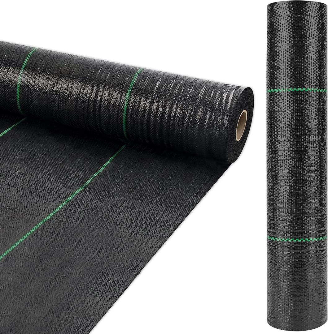 6ft x 300ft Weed Barrier Landscape Fabric Heavy Duty Premium Weed Control Fabric Durable & Eco-Friendly Weed Block Gardening Mat (3.2oz) (LTTY-W6-300)