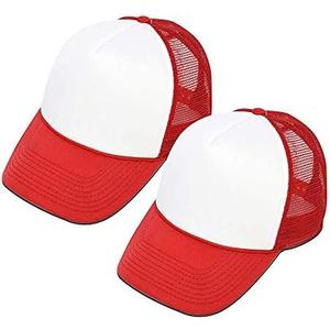 MR.R Sublimation Blanks Polyester Mesh Cap Mesh Hat Two Tone Trucker Summer Mesh Cap with Adjustable Snapback,2pcs per Pack (6 1/4-7, Red) MR.R Sublimation Blanks Polyester Mesh Cap Mesh Hat Two Tone Trucker Summer Mesh Cap with Adjustable Snapback,2pcs per Pack (6 1/4-7, Red)