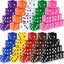 Seenelling 100 Piece 19mm Casino Theme Party Dice Sets Acrylic Large D6 Opaque Dice Bulk for Board Games Birthday Theme Party Supply (Multicolor)