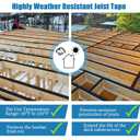 Joist Tape for Decking 2''50',10 Pack Weather-Resistant Deck Joist Tape,Waterproof Seal Antiseptic Butyl Joists Tape,Self-Adhesive Flashing Joists Tape for Wood Decks Beams Roof