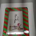 party greeting Christmas Picture Frame 4x6 Christmas Ceramic Photo Frame Decorations Holiday Christmas Xmas Gifts Vertically or Horizontally Suitable for Desktop Use (Red and Green Stripe)