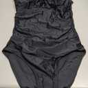 Modest One Piece Swimsuit Women Tummy Control 2026 Long Torso Slimming Bathing Suit Cute Floral Swim Suits (Black, M)