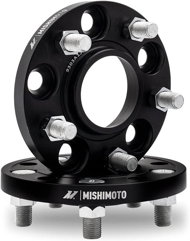 Mishimoto Wheel Spacers, 5x114.3, 60.1 Center Bore, M12x1.5, 15mm Thick, Black