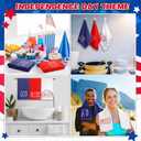 FuWeave 3 Pcs Patriotic Hand Towels 13.7 x 29.5 Inch 4th of July 250th Anniversary Embroidered Cotton Red Blue White God Bless America Bathroom Kitchen Dish Towel for Independence Memorial Day Decor