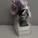 YSZL 15" Tall Artificial Silk Phalaenopsis Orchid Flower Plant Pot Arrangements (Dark Purple)