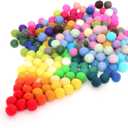 Glaciart One 240pc 2cm Felt Pom Poms, 40 Colors, Wool