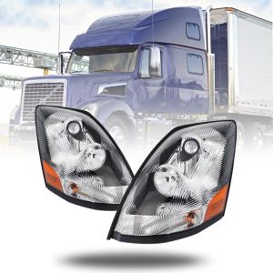 Semi Trucks Headlight Pair Compatible with 2004-2017 VOLVO VNL (Including All Bulbs),VNL Headlamp White Assembly
