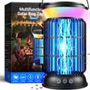 Solar Bug Zapper Outdoor, Powerful 4200V Electric Mosquito Zapper with Upgraded Mosquito Attraction Light, Auto On/Off, IPX6 Waterproof Insect Zapper for Patio, Garden & Camping