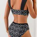 Eomenie Women's Square Neck Bikini Sets Wide Straps Two Piece Swimsuit Retro Mid Waisted Bathing Suit