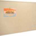 Large Bulletin Board - 48 x 36 Inches, Decorative Felt Pin Board for Wall - 4' x 3' Foldable Photo Display Board with Self-Adhesive Tape, Includes 20 Push Pins - Beige Brown