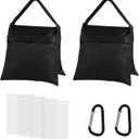 Photography Sandbag Saddlebag for Photo Video Studio Stand,Backdrop Stand, Outdoor Patio Sports, Transparent PP Bag and Clips Included 2 Packs