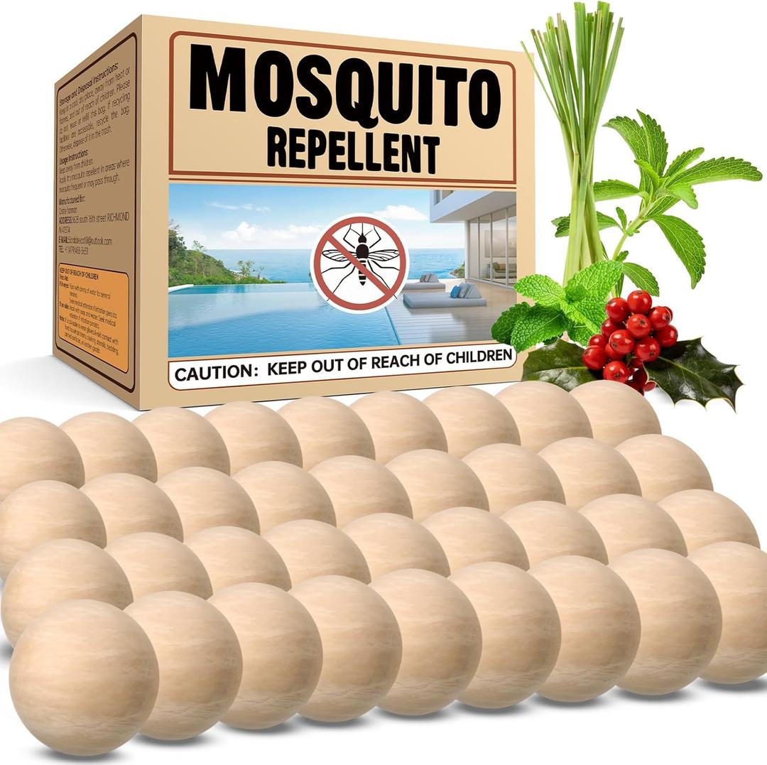 Mosquito Repellent 36 Balls for Patio, Natural Mosquito Repellent Indoor & Outdoor Use, Mosquito Deterrent for Yard, Keep Mosquito Away from Room/Front Door/Camping Safely