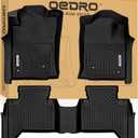 OEDRO Floor Mats Fit for Toyota Tacoma Double Cab 2005-2015, TPE All Weather Custom Fit Tacoma Car Mats, Front & 2nd Seat 2 Row Floor Liner Set, Black
