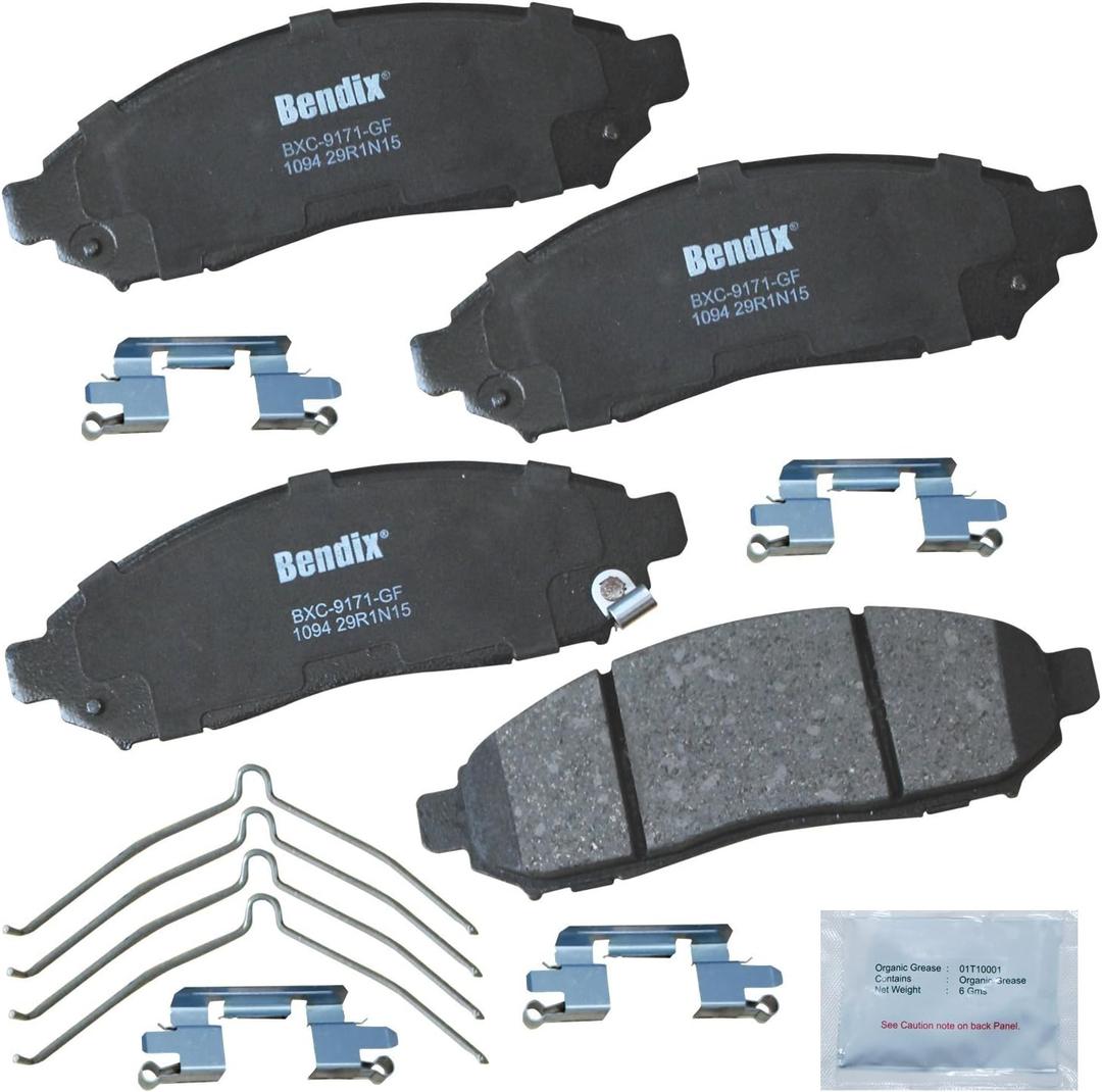 Bendix Priority1 CFC1094 Ceramic Front Brake Pads for Select Models Chevrolet City Express, Nissan Frontier, LEAF, NV200, Pathfinder, Xterra, Suzuki Equator