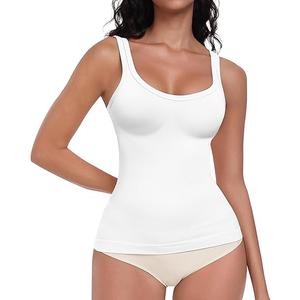 EUYZOU Womens Shapewear Tummy Control Squre Neck Seamless Compression Tank Tops for Women Slimming Body Shaper Camisole, Large