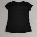 GEMBERA Womens' Stretchy Scoop Neck Short Sleeve Shirts Fitted Casual Basic Top T-Shirts (Medium, Black)