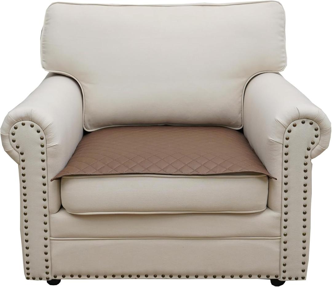 Eismodra Couch Covers for 3 Cushion Couch Sofa Armrest Chair Cover Sectional Slipcovers Washable Furniture Protector for Dogs Pet L Shaped,Light Brown 28 x 28 inches (Only 1 Piece)