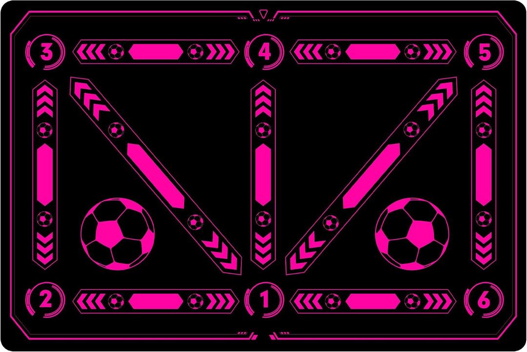Girls Soccer Training Mat Pink, Soccer Footstep Practicing Soccer Skills Training Equipment with Storage Bag, 35"L x 23.4"W x 0.15"Th