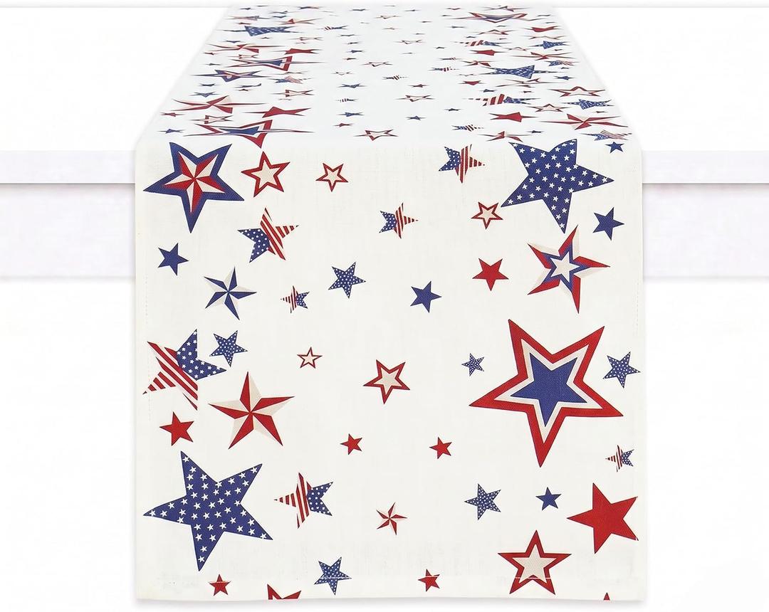 PurpleEssences 4th of July Table Runner - Pack of 1 - 14x72 Inches - Independence Day Indoor Outdoor Decorations - Constellation of Independence