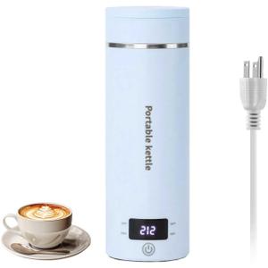 Travel Electric Kettle, 400ML Portable Mini Kettle with 4-Temperature Settings & Auto Shut-Off, Stainless Steel Interior, Boil-Dry Protection, Compact for Travel, Home, Office, Dorm Blue