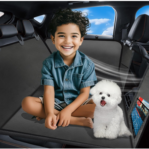 Nagobi Waterproof Back Seat Car Seat Cover for Dog, Back Seat Extender for Dogs, PU Leather Dog Car Seat Cover For Back Seat, Bottom 600D Heavy Duty, Hair-Resistant, Anti-Scratch