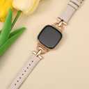 Wearlizer Leather Band Compatible with Fitbit Versa 4 Bands for Woman/Versa 3/Sense 2/Sense Bands Women, Dressy Leather Strap with D-Shape Metal Buckle Smartwatch Wristband