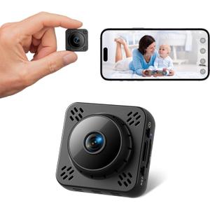Mini Hidden Spy Camera, 4K HD Nanny Cam with 1-Year Cloud Storage - Small Cameras Hidden Wireless with Magnetic Mount, No WiFi Needed Camaras Espias Ocultas, Motion Detection & Night Vision (Mini Camera)