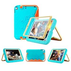BILLISGOVA for Cute iPad 9th 8th 7th Generation Case with Screen Protector Full Body Protection Kids iPad 10.2 Case iPad Pro 10.5 inch Case iPad Air 3 Case with Anti-Slip Handle Stand Blue