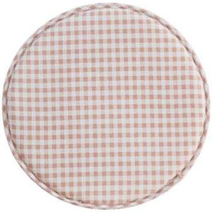 Round Linen Cushion Tatami Sponge Seat Chair Cushion Stool Chair Cushion with Buckle (Beige)