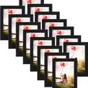 HORLIMER 4x6 Picture Frame Set of 15, Black Picture Frames Display 4 by 6 Photo for Wall or Tabletop