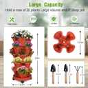 Vertical Strawberry Planter 5 Tier Stackable Tower Herb Planters Stacking Outdoor Garden Planters Pot With Tools Mover For Growing Flowers, Vegetables and Succulents