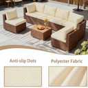 14 Pcs Outdoor Cushion Slipcovers, Patio Furniture Cushion Cover Raplacement, Water-Resistant Patio Furniture Cushion Covers with Zipper (Beige, 23.6Lx23.6Wx4.33H)