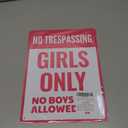 Cute Girls Only Sign Funny Pink Bedroom Decor For Girl, Perfect Family & Friends Gift for Birthday and Holidays, Ideal For Kids, Tween Rooms (Girls Only)
