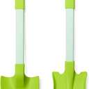 20 Long Sand Beach Shovels for Kids Heavy Duty Plastic Summer Sand Scoops Spades Toy Sandbox Garden Snow Digging Play Gift Set Party Bundle 2 Pack Green