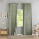 DONREN Sage Green Pinch Pleated Blackout Curtains with Hooks - 84 inch Length Room Darkening Thermal Insulated Window Curtain Panels for Living Room Bedroom 2 Panel 40" Wx84 L