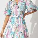 Sissyaki Women's Floral Maxi Dress 2026 Summer Spring Wedding Guest Dress (Teal), Large