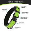 Dog Collar for Small Medium Large Dogs, Reflective, Adjustable Heavy Duty Dog Collar, Soft Neoprene Padded Comfortable for Walking (Green, M)