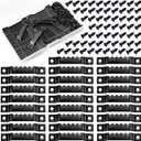 Sawtooth Picture Hangers,100 Pcs Black Steel Photo Frame Hanging Hangers 200 Screws for Wall Clock Paintings Wood Craft Decor Artwork Signs Posters Picture Frame Sketch Hanger,Cross-Stitch (Black)