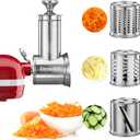 Slicer Shredder Attachment for KitchenAid Mixers, Stainless Steel Cheese Grater Salad Maker Accessories with 3 Cutting Blades,Dishwasher Safe!
