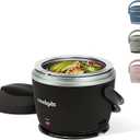 Crock-Pot Electric Lunch Box 20-Ounce Portable Food Warmer Black Licorice Perfect for Travel On-the-Go & Office Use | Stylish Spill-Free & Dishwasher-Safe | Ideal Men & Women's Gifts 