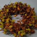 26 Inch Fall Wreath for Front Door Large Eucalyptus Wreaths with Mini Orange-Yell Leaves, Autumn Greenery Wreath on Grapevine for Fall Door Decor Farmhouse Wall Window Home Decoration