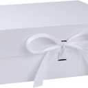 OEMVALATY White Gift Box,16x16x6 Inches Gift Boxes with Lids for Presents with Magnetic Closure and Ribbon for Wedding,Storage,Birthday, 1 count