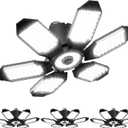 Adiding LED Garage Ceiling Light, 4 Pack 40000Lm Bright Screw into E26 E27 Socket LED Basement Lighting, 6+1 Deformable Panels, Daylight 6500K for Pole Barn Workshop Attic Porch Storage Room Low Bay