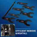 43300 Pneumatic Fan Clutch Wrench, 8PCS Fan Clutch Removal Tool Kit Compatible with Ford/GM/Chrysler/Jeep