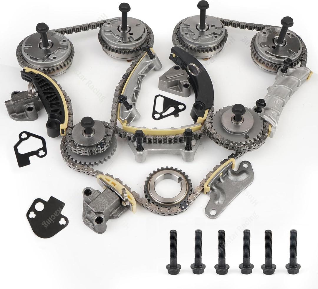 Engine Timing Chain Kit with VVT Sprocket Compatible with Buick Cadillac Chevrolet GMC Pontiac Saab Saturn Suzuki Acadia Traverse Enclave Caprice Equinox 2007-2022 Replace 9-0753SVVT