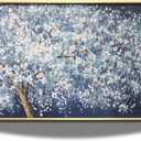 Large Tree of Life Abstract Canvas Wall Art, Blue and White Tall Trees Art Print for Living Room Bedroom Home Office Decor (Gold, 36W"x20L", Framed) (36L" x 20W")